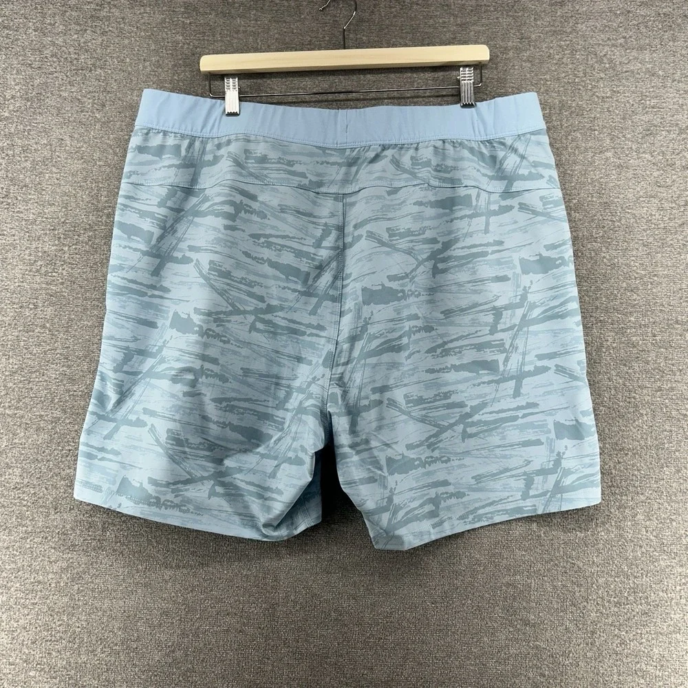 Public Rec Shorts Men Size 42 Light Blue Geometric Drawstrings Summer Beach